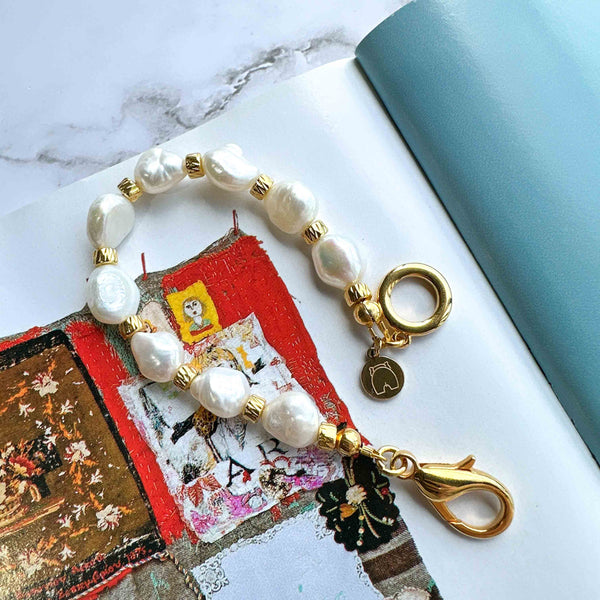 Βραχιόλι με μαργαριτάρια καλλιέργειας σε ακανόνιστο σχήμα