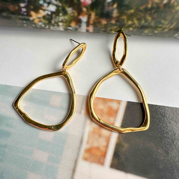 Σκουλαρίκια Καρφωτά Επίχρυσοι Κρίκοι