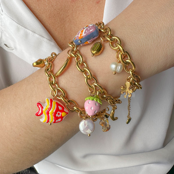 Βραχιόλι Αλυσίδα με Κρεμαστά Φρούτα