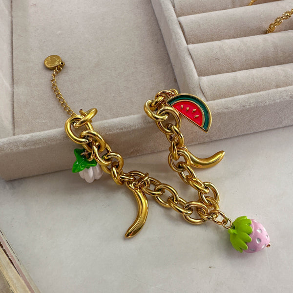 Βραχιόλι Αλυσίδα με Κρεμαστά Φρούτα