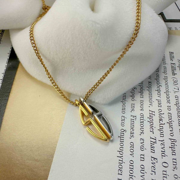 Κολιέ Αλυσίδα με γεωμετρικό κρεμαστό στοιχείο