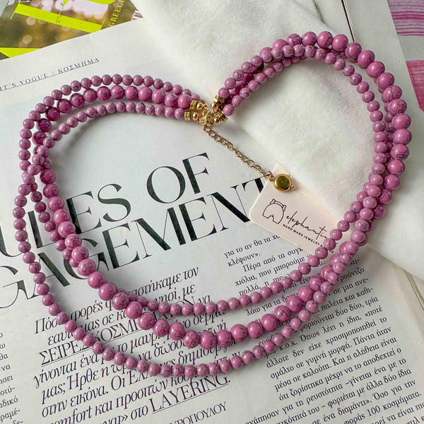 Τριπλό Κολιέ με Μώβ Χαολίτη