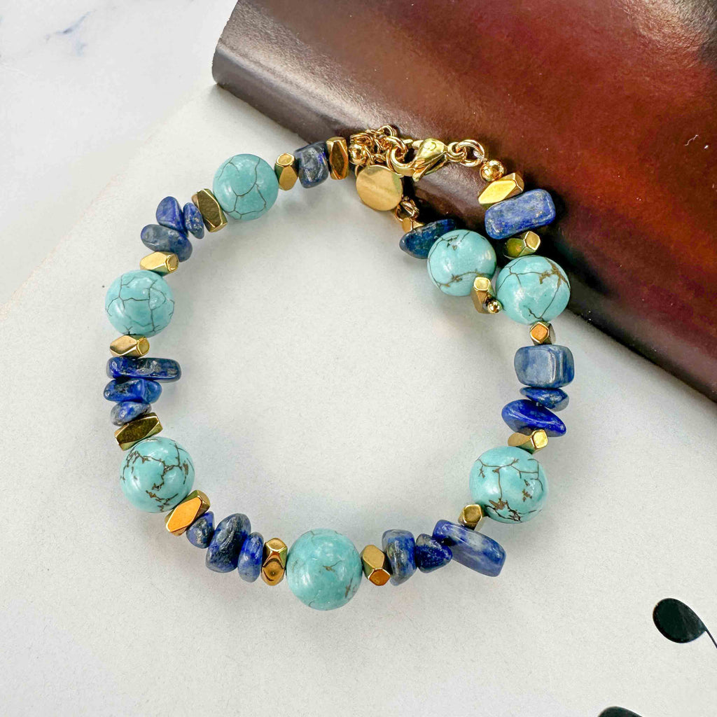 Βραχιόλι Με Lapis Lazuli και Τυρκουάζ Χαολίτες