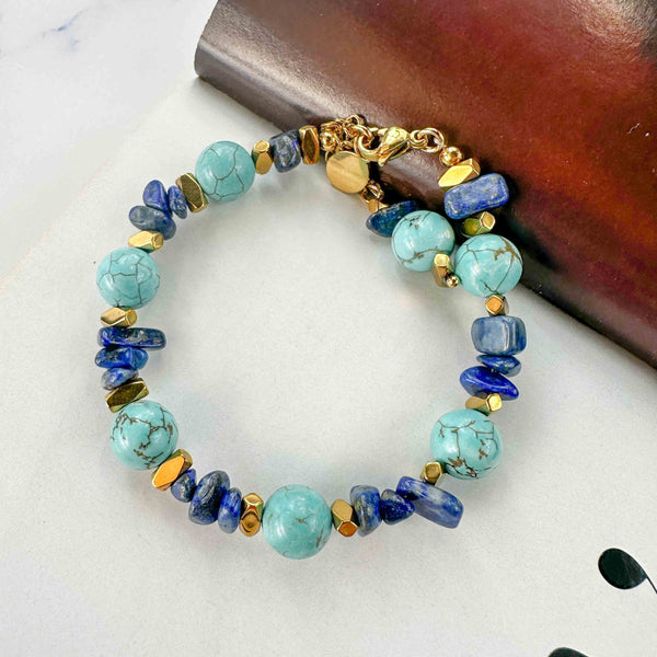 Βραχιόλι Με Lapis Lazuli και Τυρκουάζ Χαολίτες