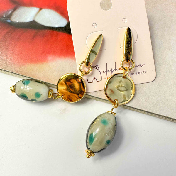 Σκουλαρίκια σφυρήλατα με murano πέτρες