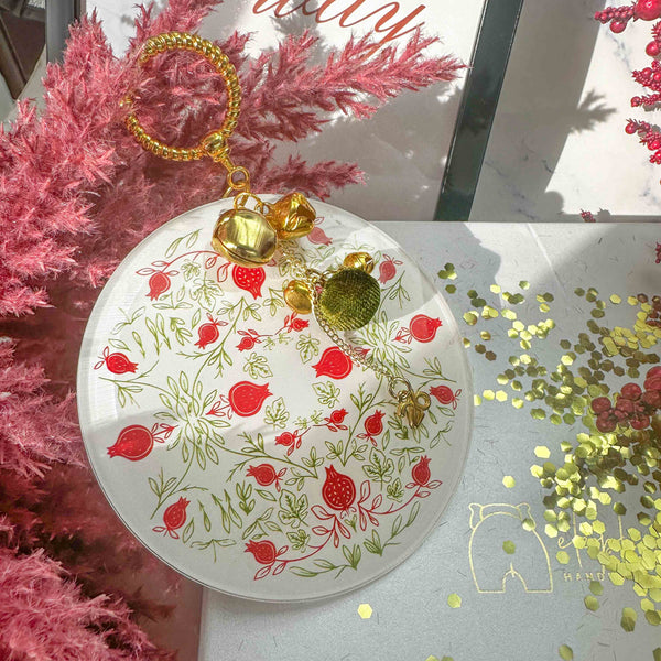 Γούρι Κρεμαστό Πλέξιγκλας 2026 με Ρόδια & Χρυσά Διακοσμητικά