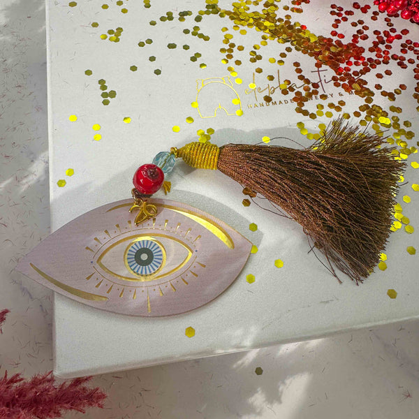 Γούρι 2026 Plexiglass Μάτι με Φούντα & Χάντρες