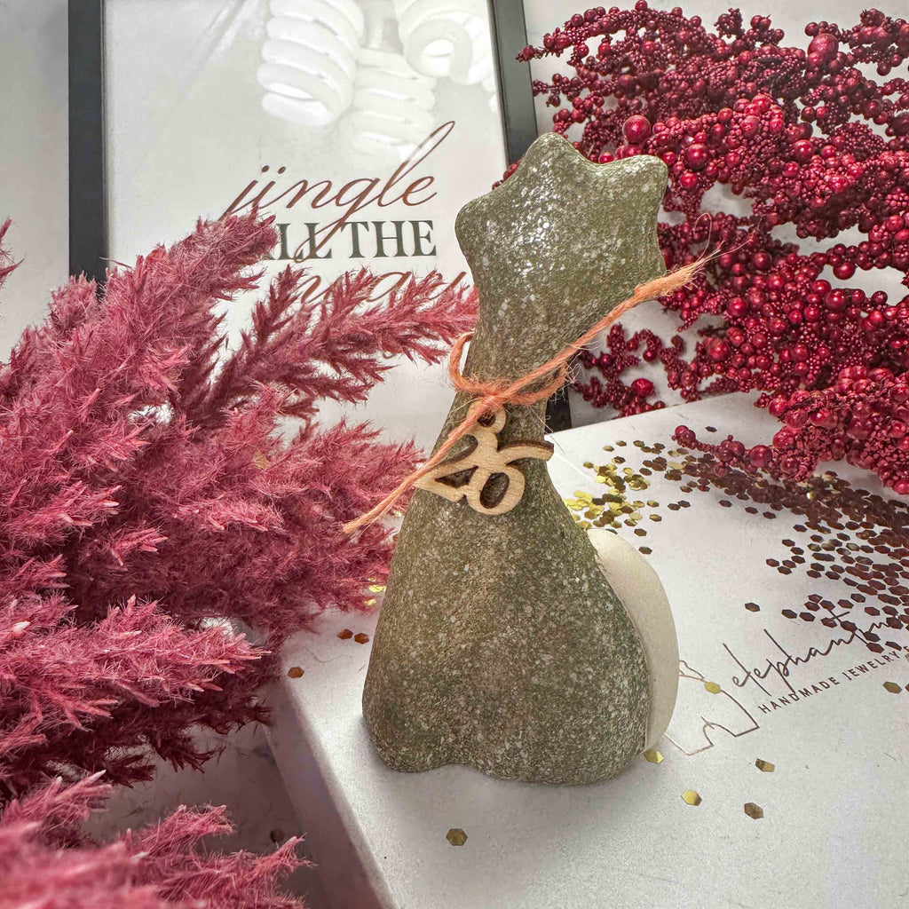 Κεραμικό Γούρι 2026 Γάτες - Green & Purple Pastel