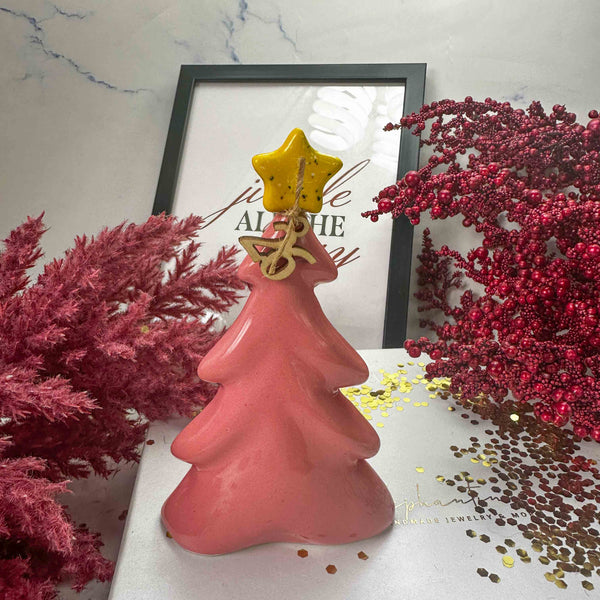 Γούρι 2026 Χριστουγεννιάτικο Δέντρο σε Ροζ Χρώμα