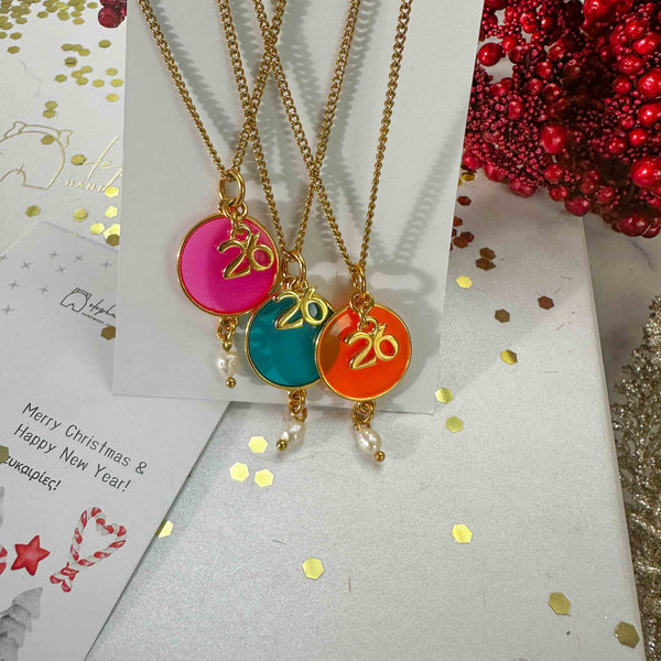 Κολιέ με Πολύχρωμο Βιτρώ, Μαργαριταράκι & επίχρυσο 2026 σε Ατσάλινη Αλυσίδα