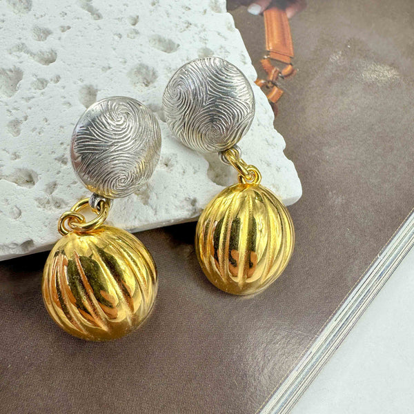 Σκουλαρίκια δίχρωμα κρεμαστά balloon