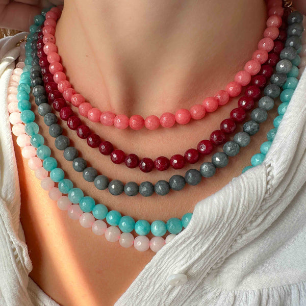 Κολιέ Simple Agate με ημιπολύτιμες πέτρες από Αχάτη