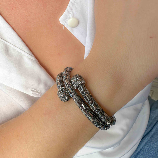 Βραχιόλι Με Μαύρα Ζιργκόν και Κρύσταλλα