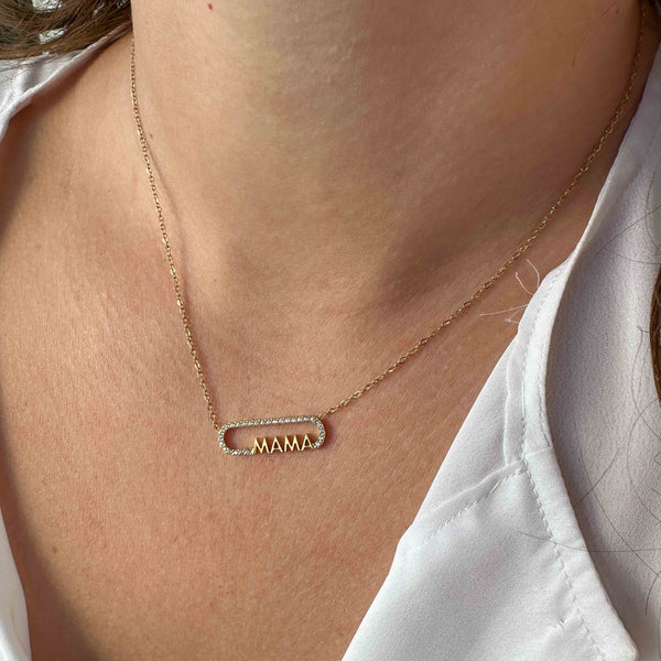 Ατσάλινο Επίχρυσο Κολιέ με Λέξη 