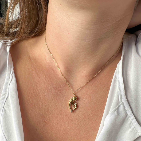 Κολιέ με Μενταγιόν “Μαμά & Παιδί” σε Ατσάλινη Αλυσίδα