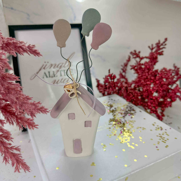 Σπιτάκι Κεραμικό Γούρι με Μπαλόνια 2026