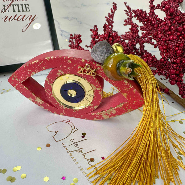 Γούρι Ξύλινο Μάτι με Plexiglass & Φούντα – 2026