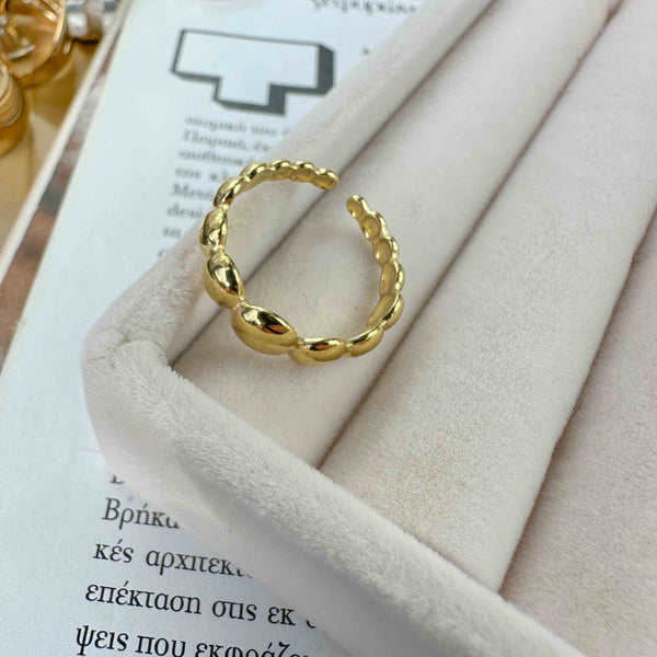 Χρυσό Δαχτυλίδι με Ανάγλυφες Σφαίρες