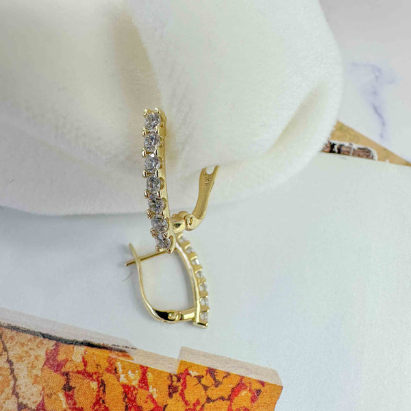 Σκουλαρίκια Μίνι Κρίκοι Επιχρυσωμένοι Με Ζιργκόν