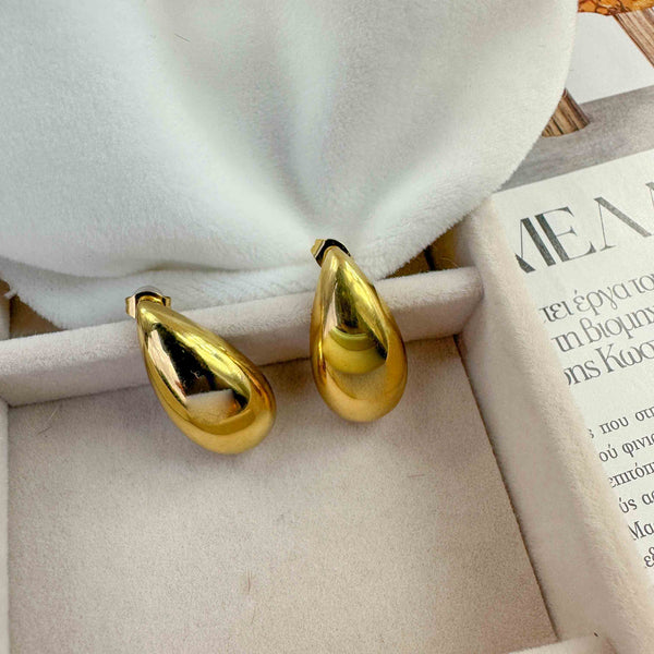 Σκουλαρίκια Δάκρυ Επιχρυσωμένο Ατσάλι
