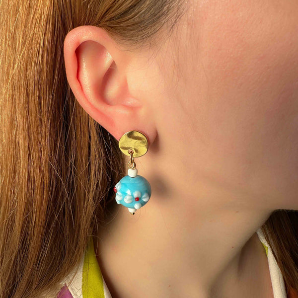 Σκουλαρίκια Flower με Murano πέτρες