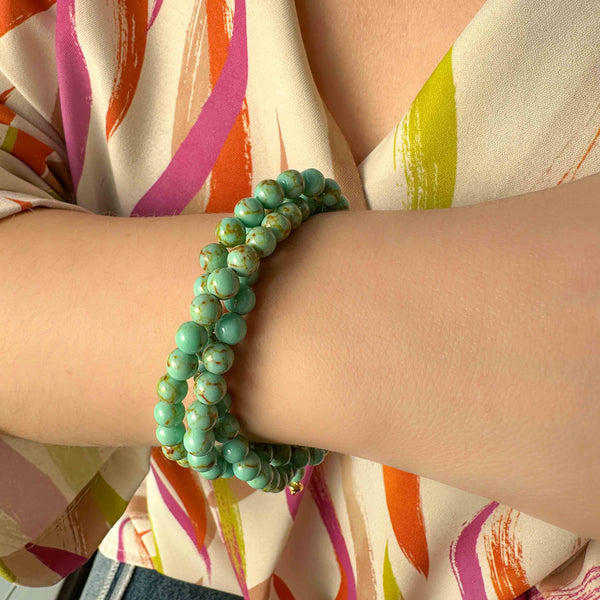 Βραχιόλι τρίσειρο με light green χαολίτες