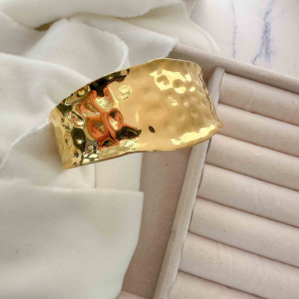 Φαρδιά Χρυσή Ατσάλινη Χειροπέδα Σφυρήλατη