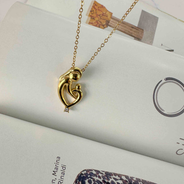 Κολιέ με Μενταγιόν “Μαμά & Παιδί” σε Ατσάλινη Αλυσίδα