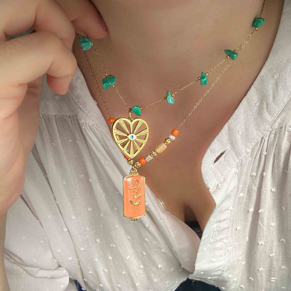 Κολιέ αλυσίδα Principe Λουλούδι με σμάλτο