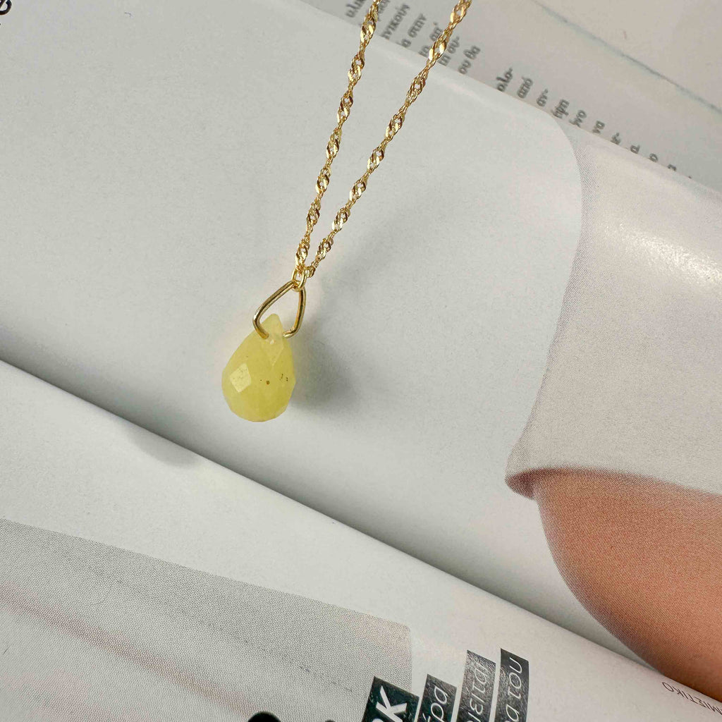 Minimal Κολιέ από Ασήμι 925 με Σταγόνα Αχάτη