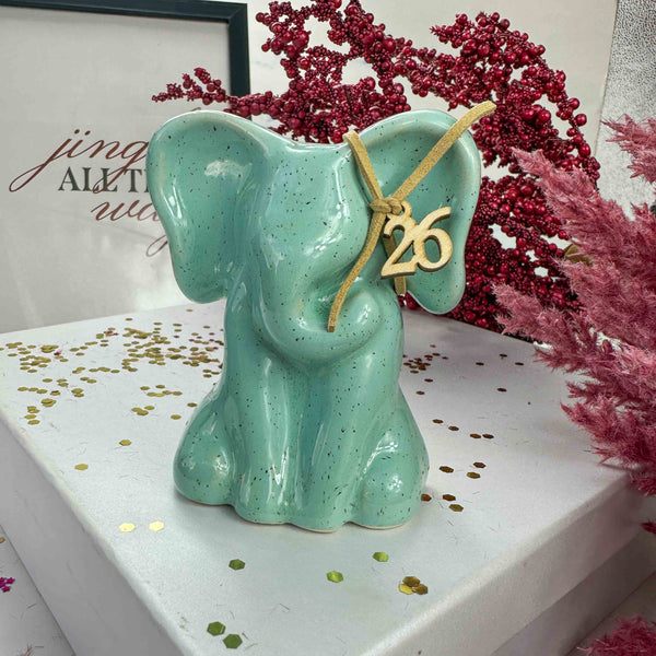 Γούρι 2026 Ελεφαντάκι Διακοσμητικό Κεραμικό Βεραμάν