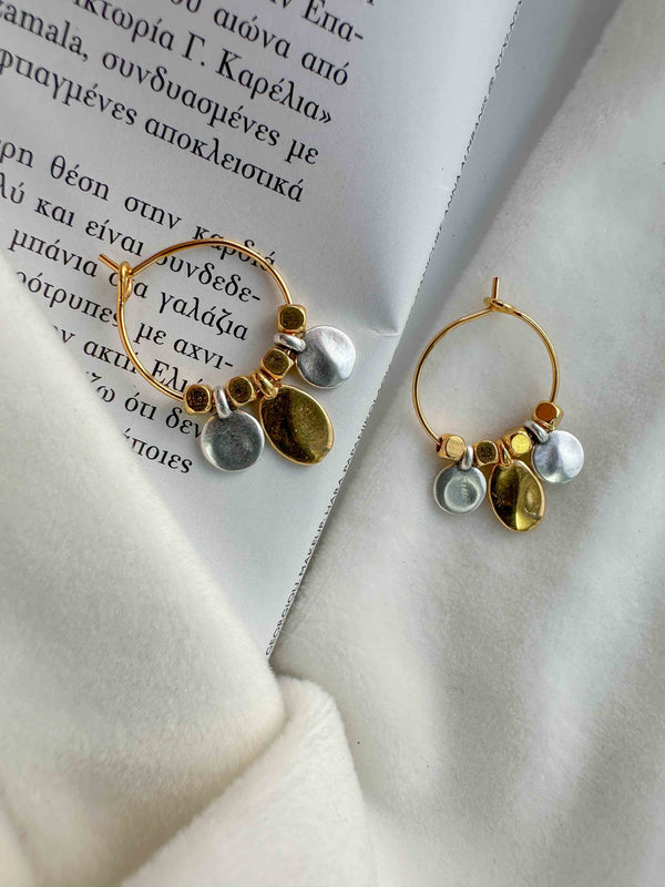 Σκουλαρίκια Κρίκοι mix φλουράκια