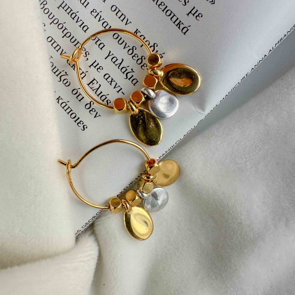 Σκουλαρίκια Κρίκοι mix φλουράκια