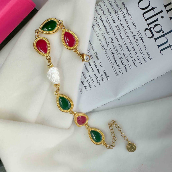 Βραχιόλι με σμάλτα και μαργαριτάρι καλλιέργειας