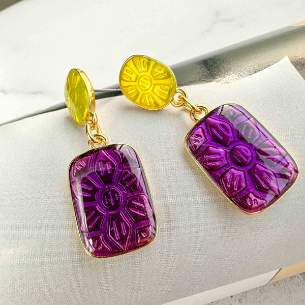 Σκουλαρίκια με σμάλτο Flower Hit Aster