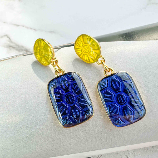 Σκουλαρίκια με σμάλτο Flower Hit Forgetme