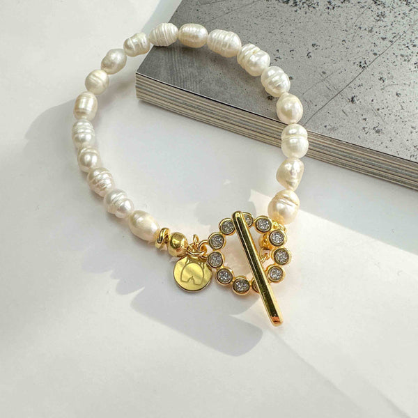 Βραχιόλι με μαργαριτάρια καλλιέργειας Glitter White Sunshine