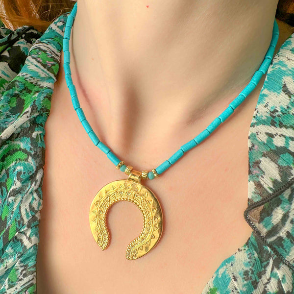 Κολιέ με τίρκουαζ πέτρες Egypt