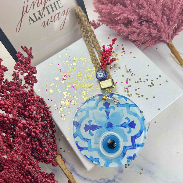 Γούρι 2026 Γυάλινο Μάτι σε Μπλε Τόνους