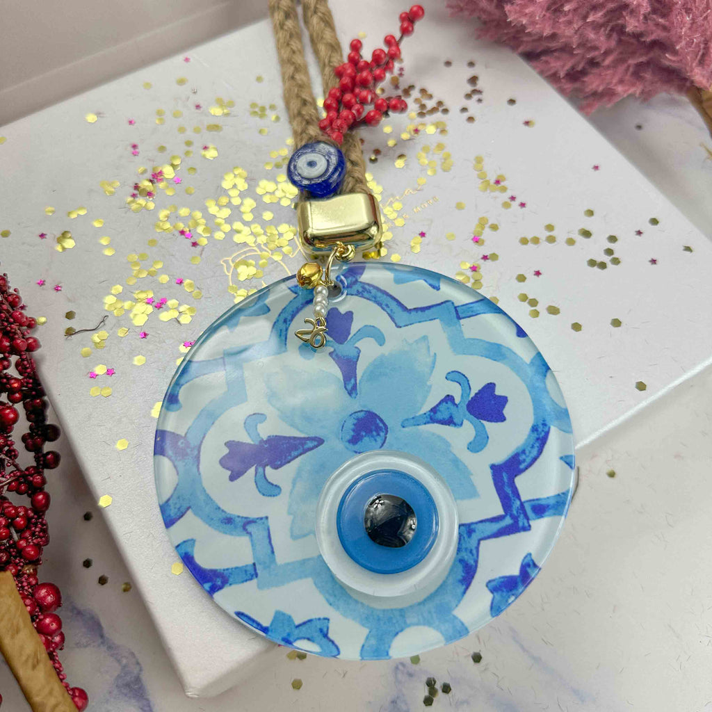 Γούρι 2026 Γυάλινο Μάτι σε Μπλε Τόνους