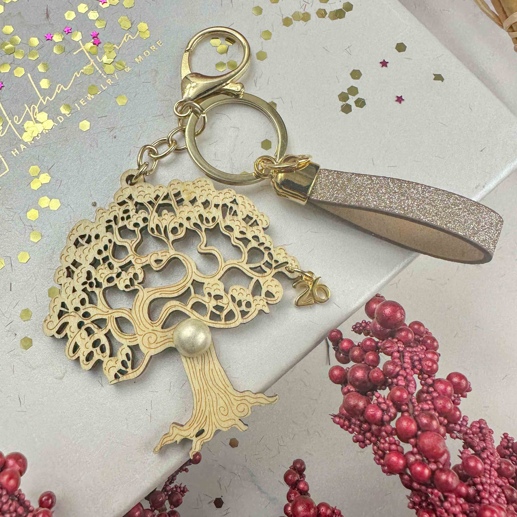 Μπρελόκ Γούρι 2025 με Δέντρο Ζωής & Λαμπερή Λαβή