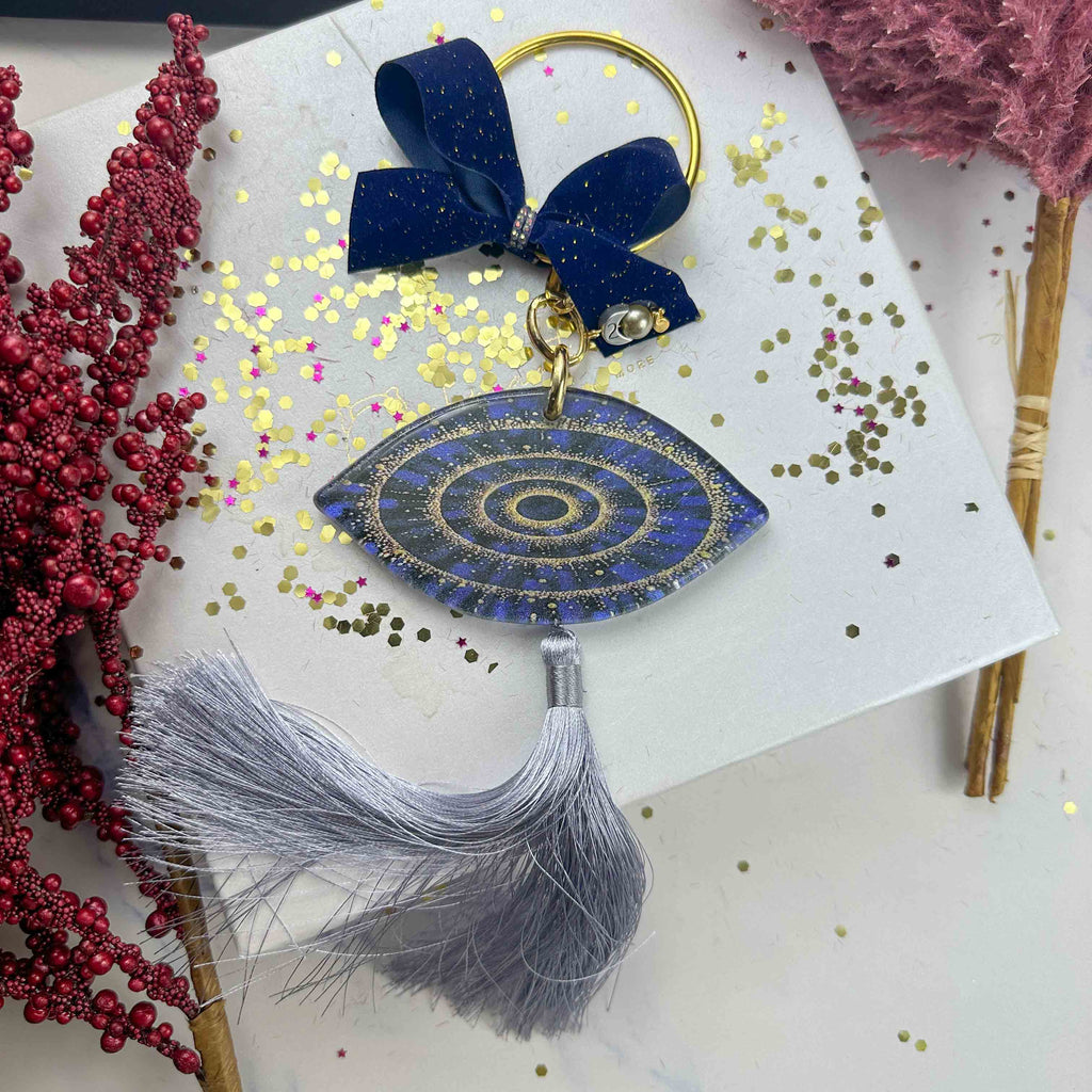 Γούρι Μάτι Γυάλινο σε Μπλε & Χρυσό 2026