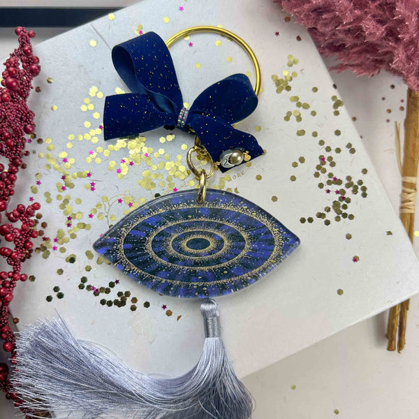 Γούρι Μάτι Γυάλινο σε Μπλε & Χρυσό 2026