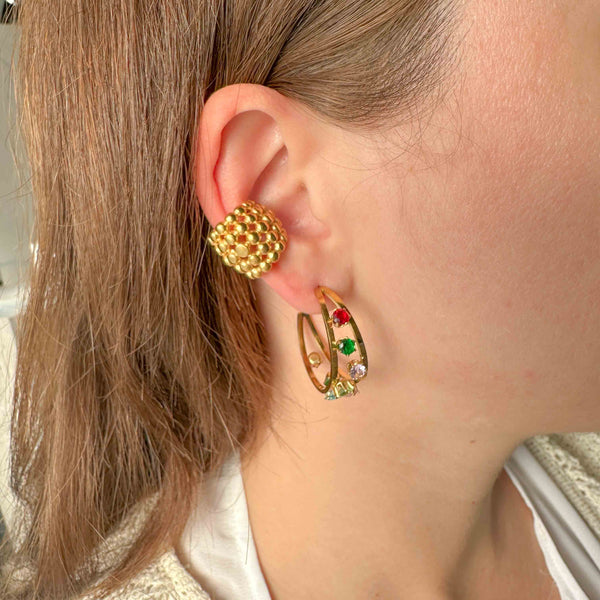Bold Glow – Επίχρυσο Ear Cuff Bubble Statement  (1τεμ)