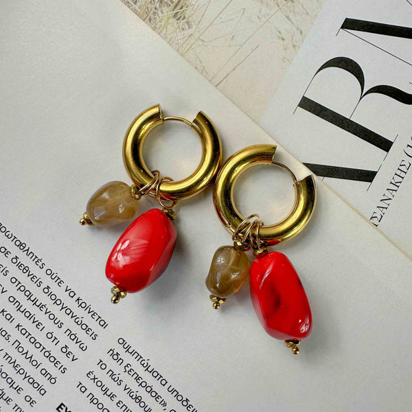 Ατσάλινοι Κρίκοι Color Pop σε Κόκκινο & Καραμελί