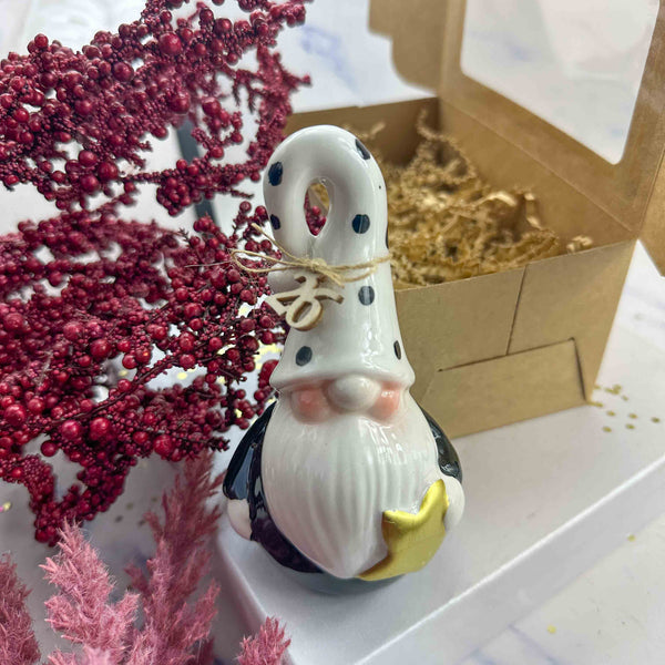 Γούρι 2026 Κεραμικός Νάνος με Χρυσό Αστέρι