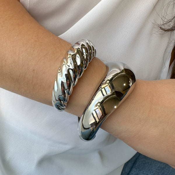 Βραχιόλι από Ρητίνη - Ασημί Σπειροειδής Σχεδιασμός