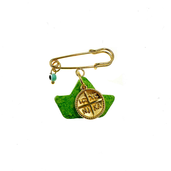 Παραμάνα παιδική πράσινο καραβάκι, ματάκι και ''ΙCΧC ΝIΚA''