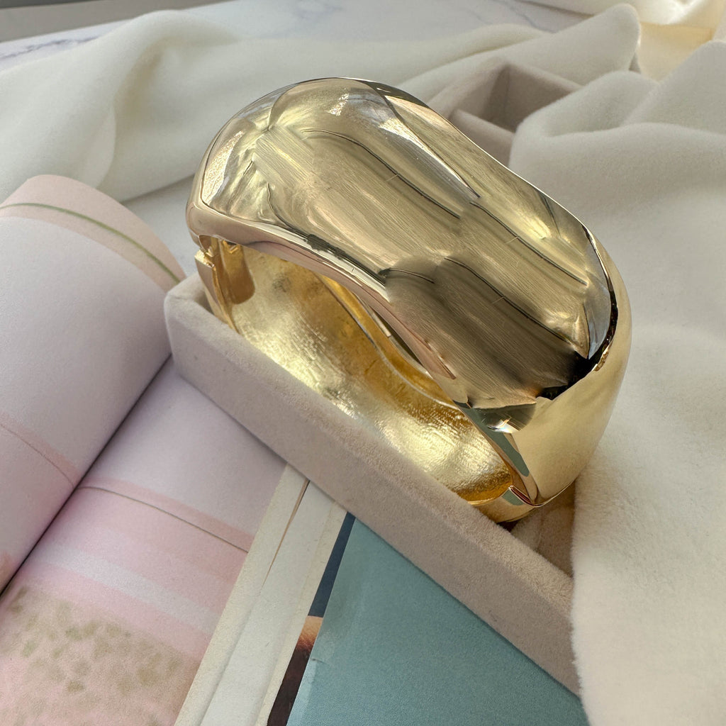 Βραχιόλι από Επιχρυσωμένο Ορείχαλκο με Οργανική Υφή