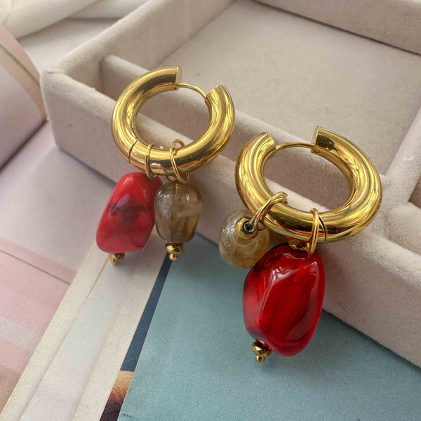 Ατσάλινοι Κρίκοι Color Pop σε Κόκκινο & Καραμελί